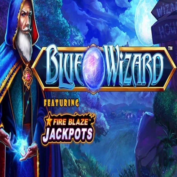 Slots logo of Blue Wizard Fire Blaze Jackpots from Rarestone Gaming at Scored Casino