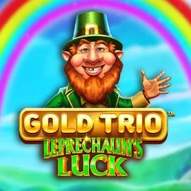 Gold Trio Leprechaun's Luck slot logo by Playtech at Scored Casino