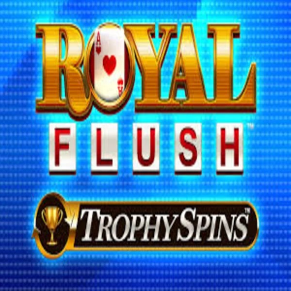 Royal Flush Trophy Spins slot logo by Greentube at Scored Casino